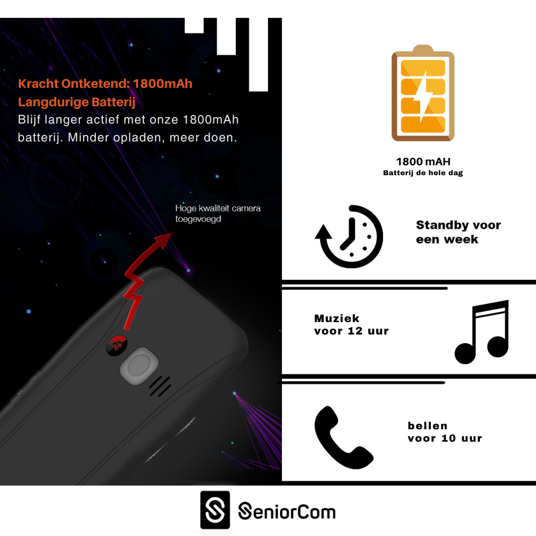 SeniorCom T24 Seniorentelefoon 4G met noodknop en camera